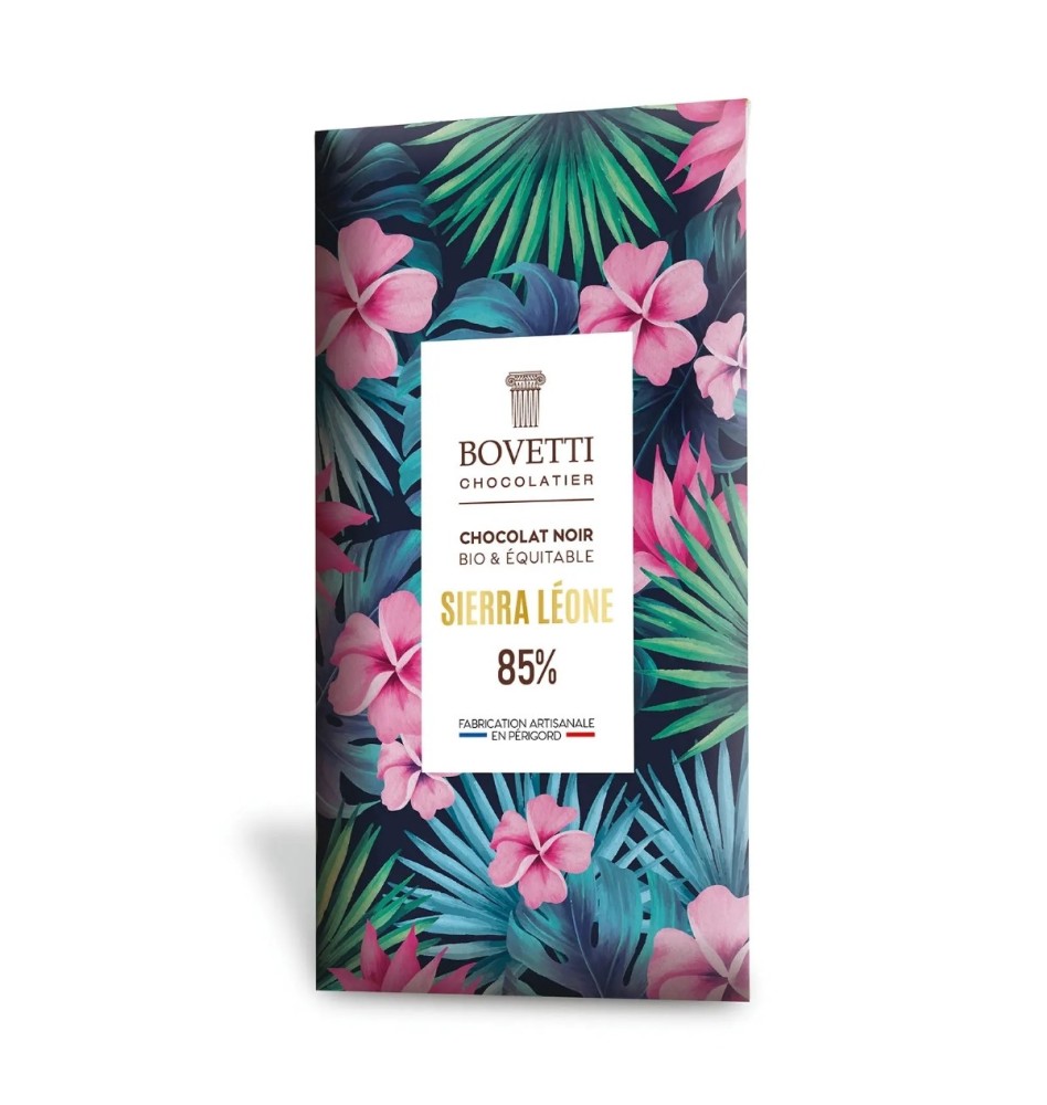 Tablette CHOCOLAT NOIR SIERRA LEONE 85% Bio & EQUITABLE 